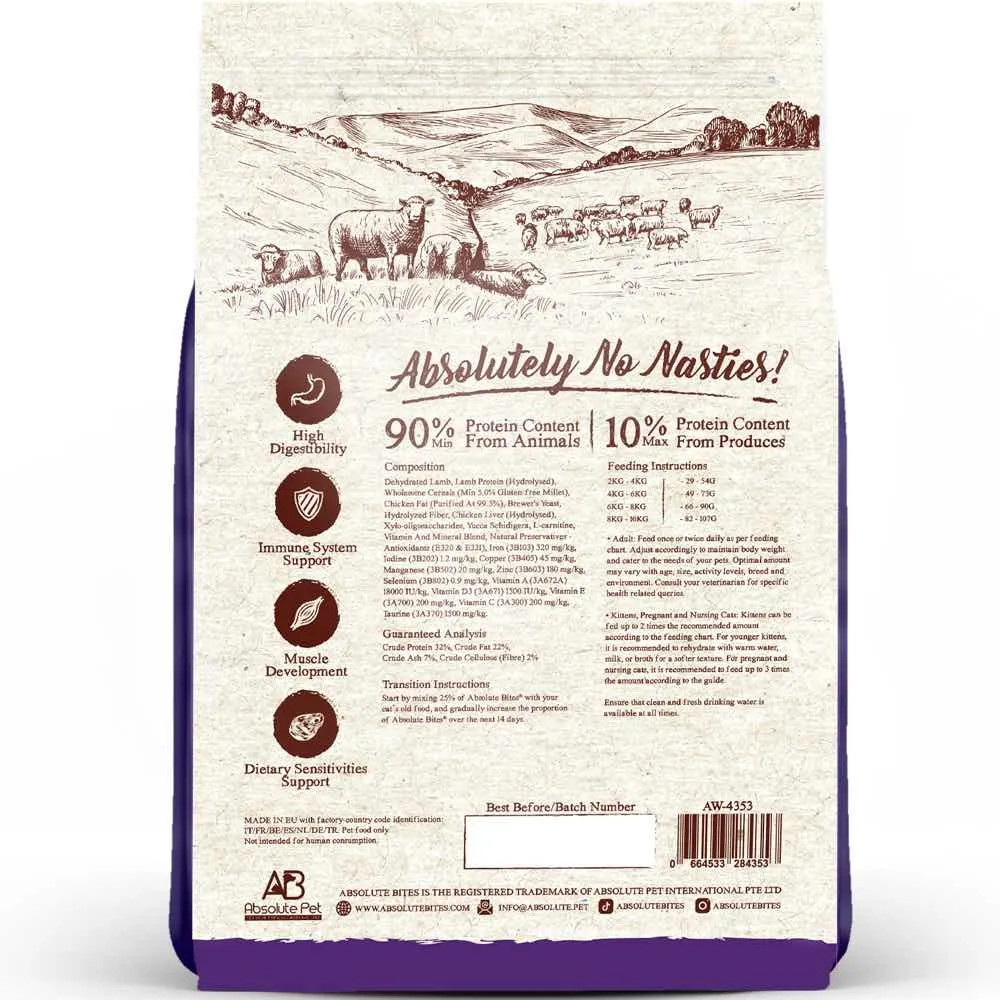 '30% OFF FREE TREAT': Absolute Bites Wild Age Lamb Dry Cat Food