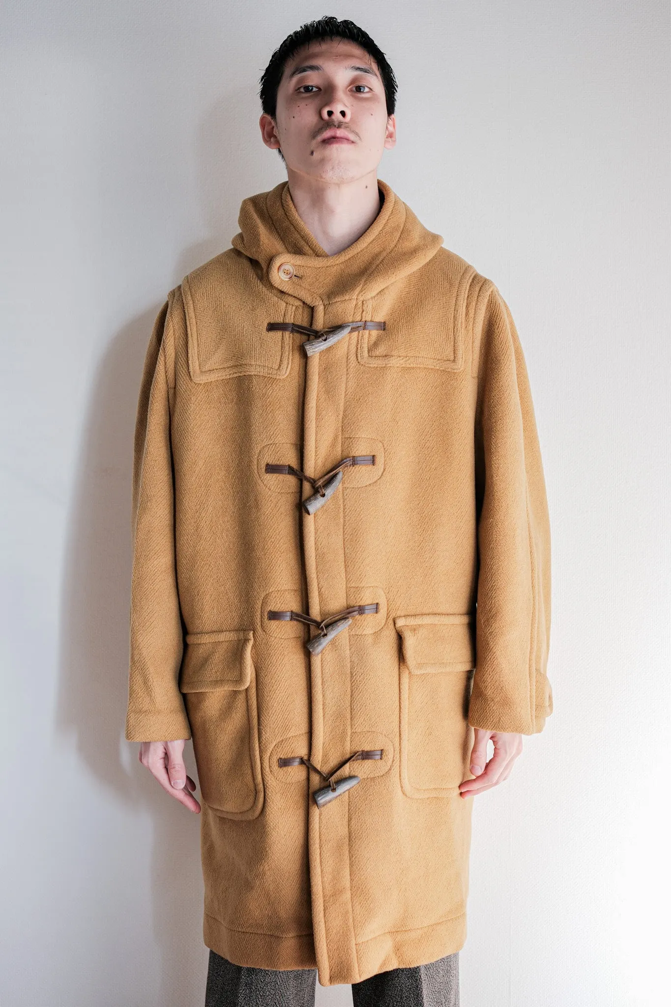【~90's】Old INVERTERE HBT Wool Duffle Coat Size.38R "Moorbrook"