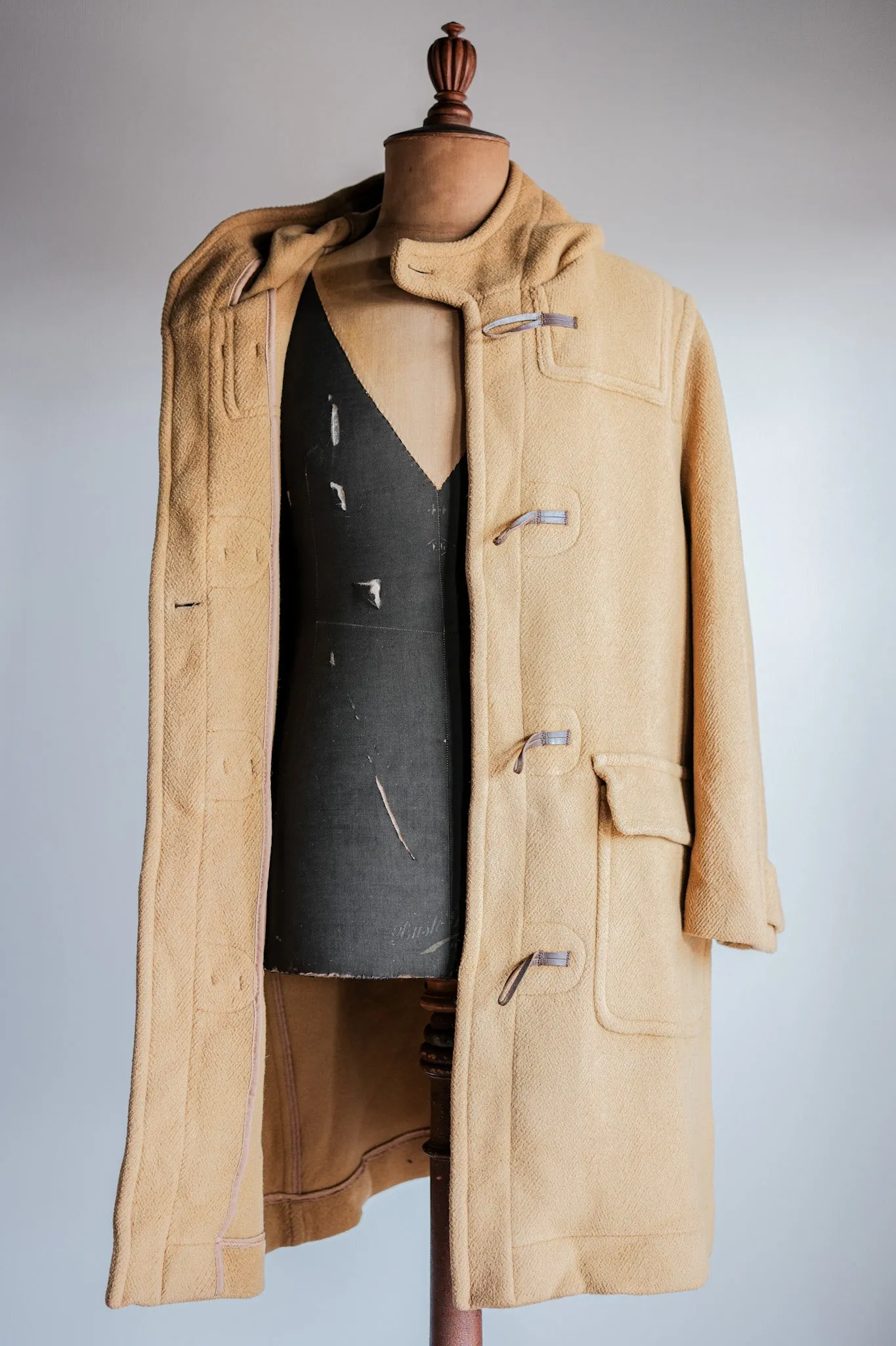 【~90's】Old INVERTERE HBT Wool Duffle Coat Size.38R "Moorbrook"