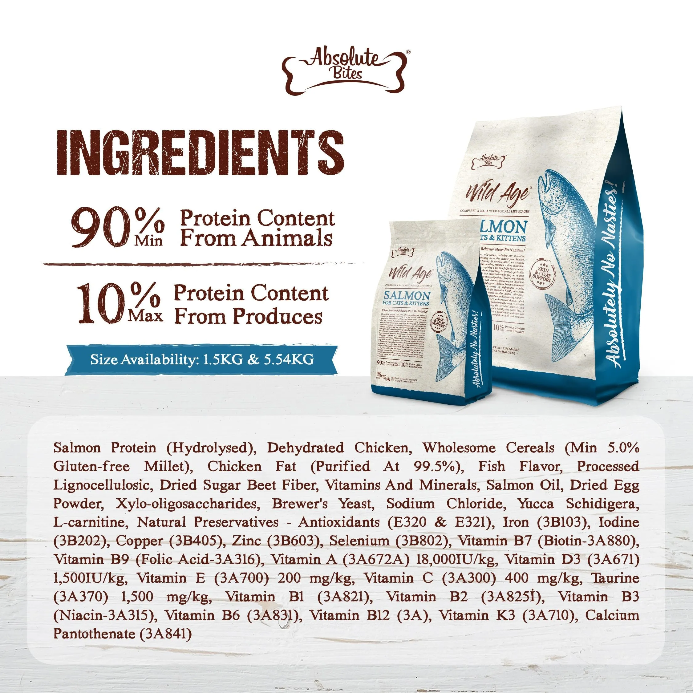 Absolute Bites Wild Age Dry Cat Food - Salmon (Sample)