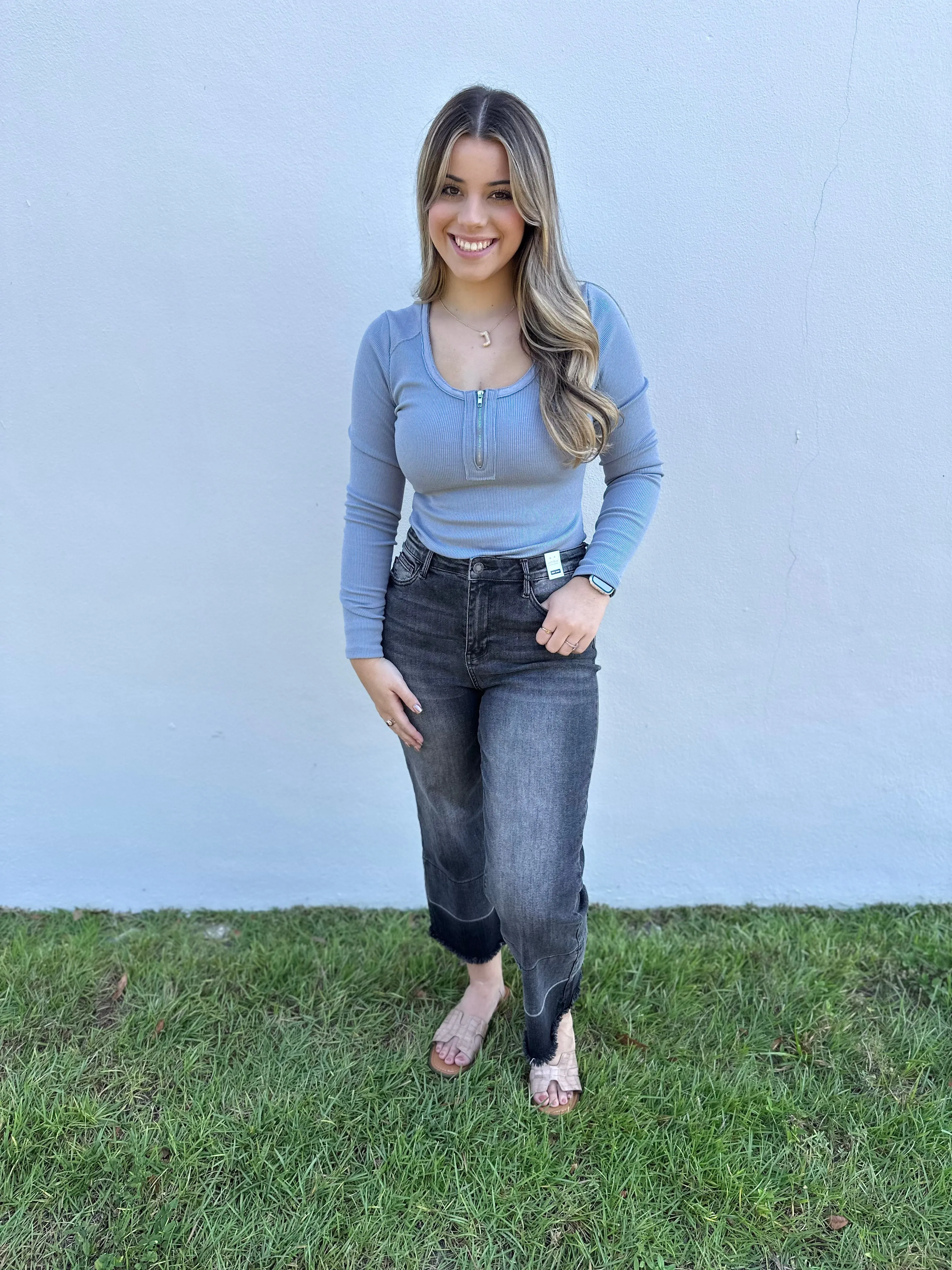 Be Fearless Blue Grey Bodysuit