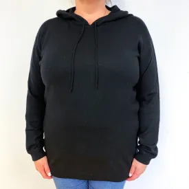 Black Cashmere Hoodie Jumper Extra Large Tall