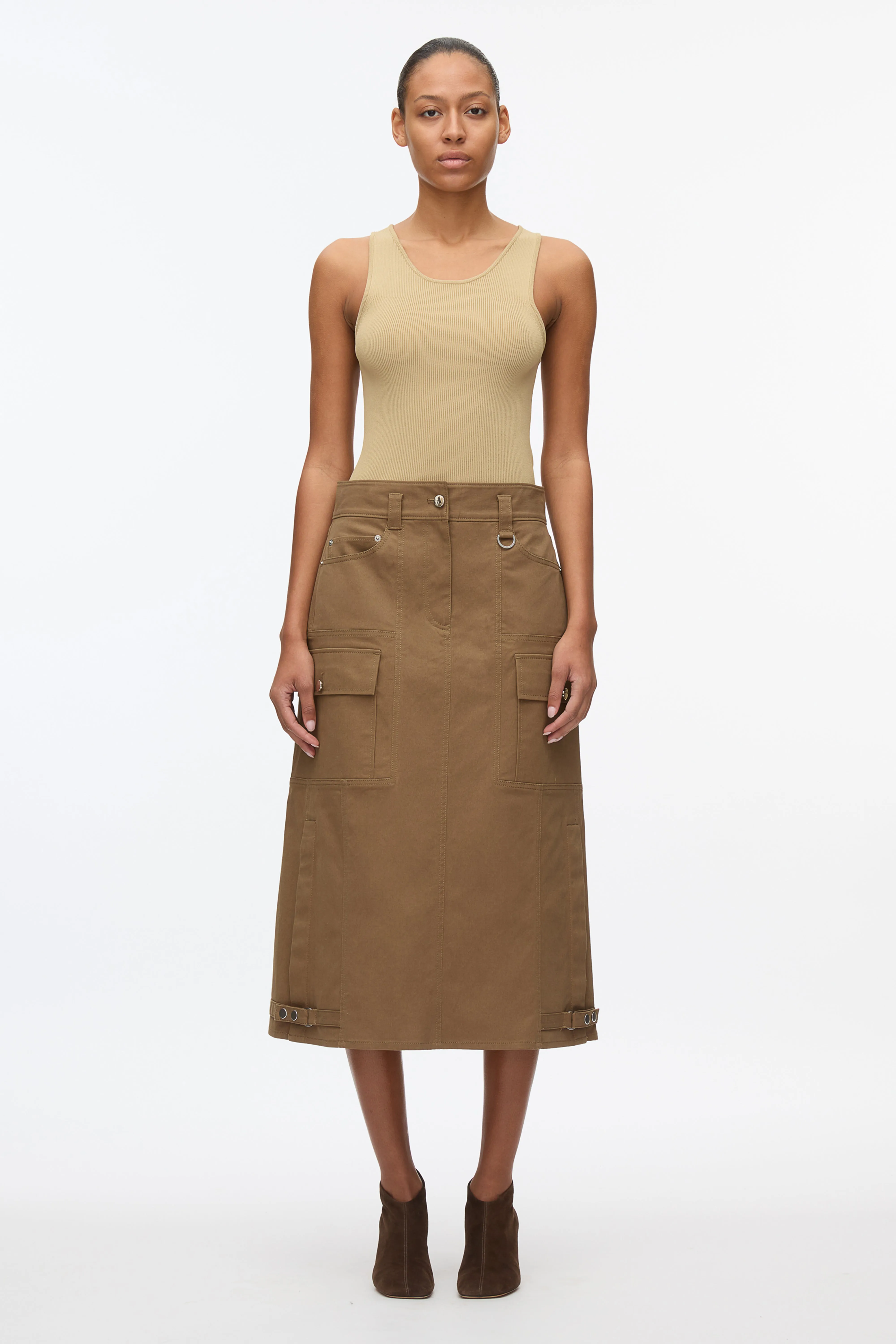 Black Utility Cargo Skirt
