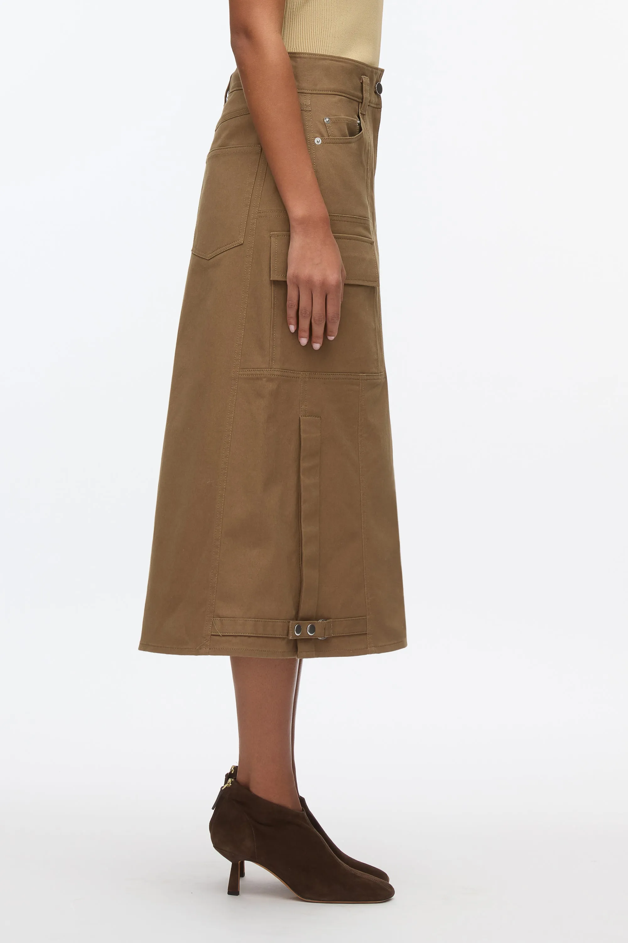 Black Utility Cargo Skirt