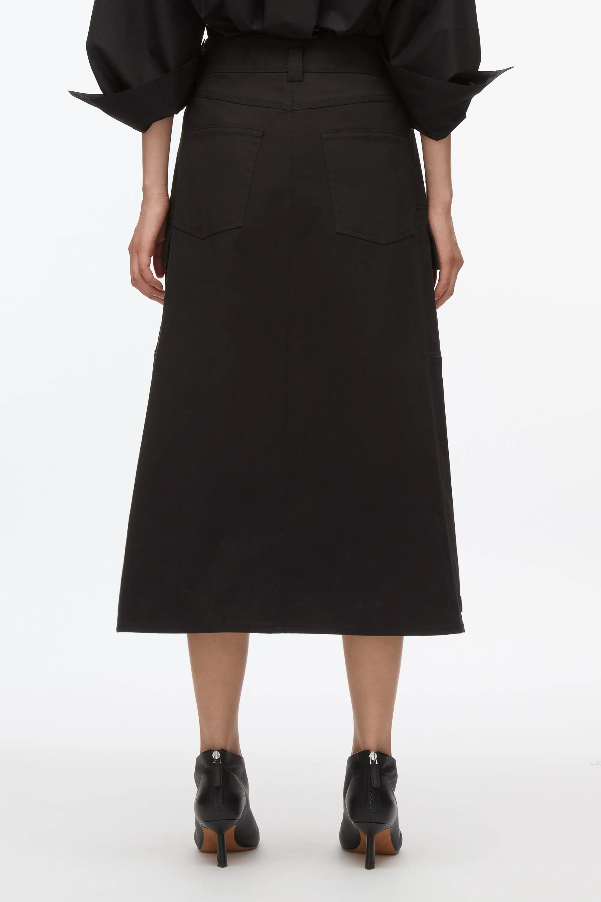 Black Utility Cargo Skirt
