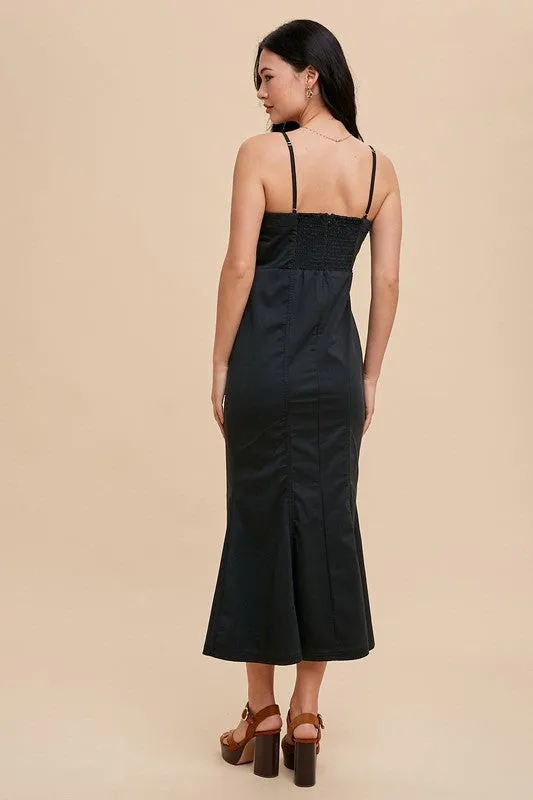 Black Utility Tube Tencel Dress