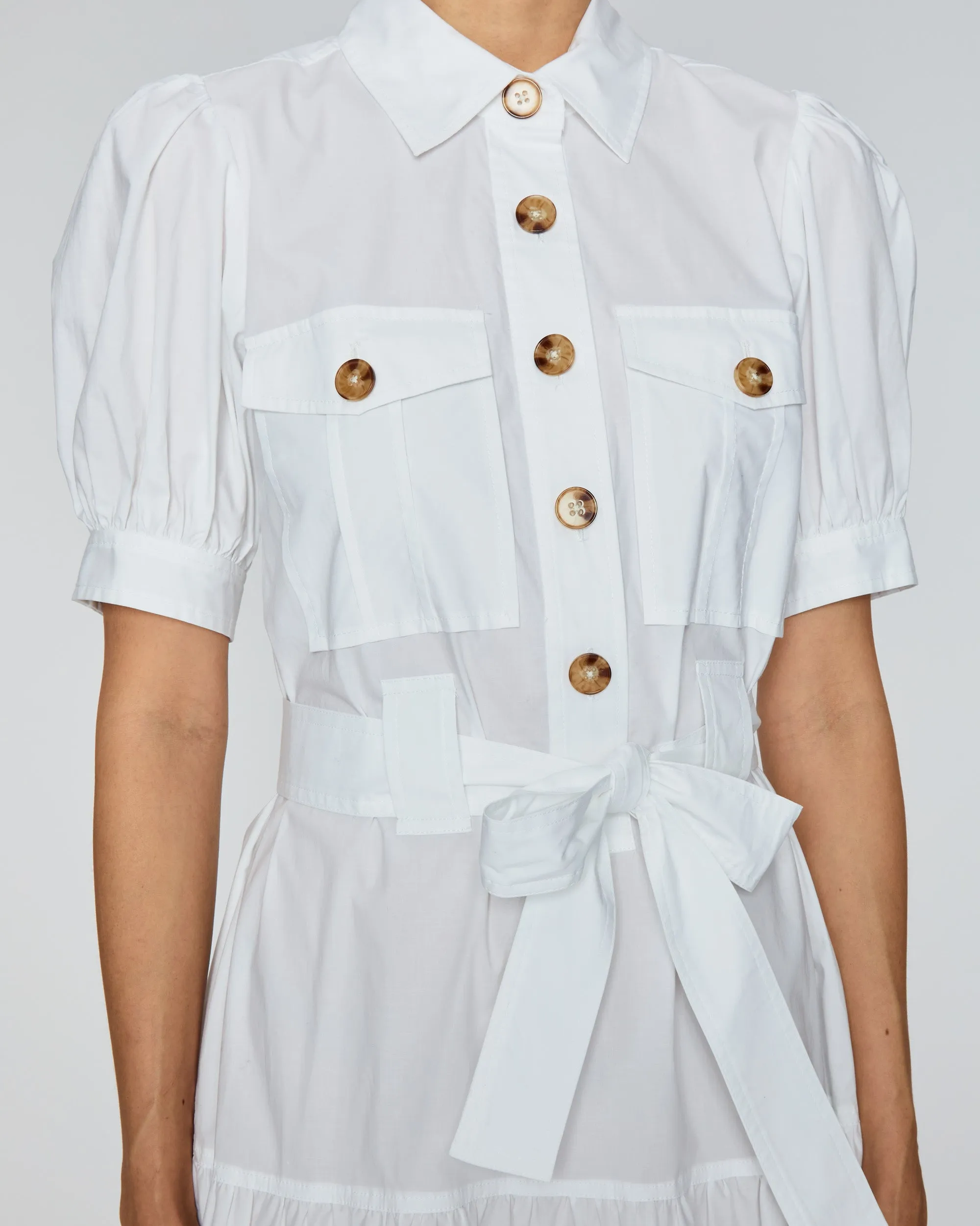 Buffy Utility Dress in White