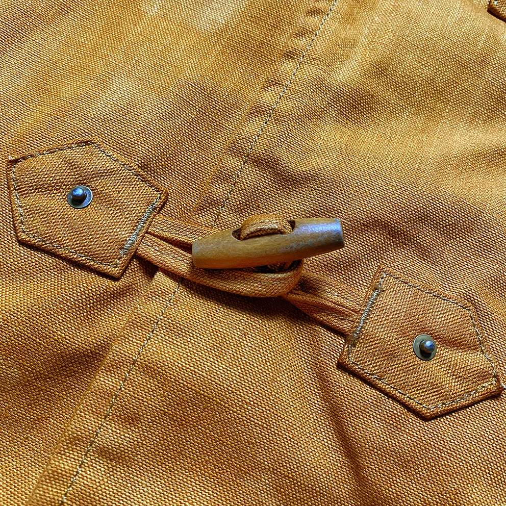 BZEN M.3230RR DUF-CS REGULAR FIT VEGGIE DYED CANVAS DUFFLE COAT-12OZ-E0 SIENNA