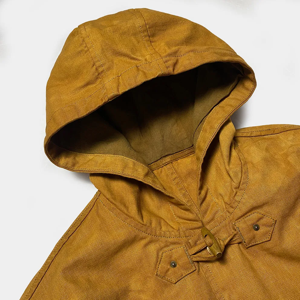 BZEN M.3230RR DUF-CS REGULAR FIT VEGGIE DYED CANVAS DUFFLE COAT-12OZ-E0 SIENNA