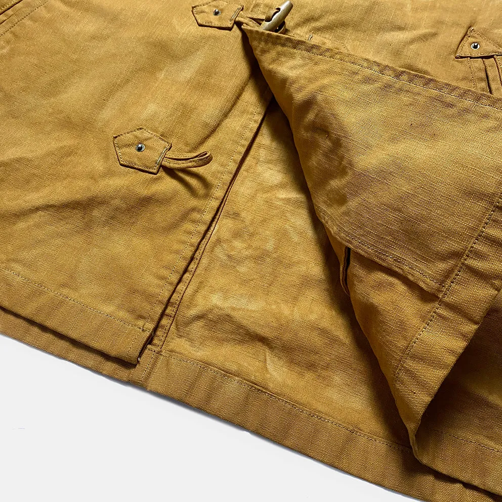 BZEN M.3230RR DUF-CS REGULAR FIT VEGGIE DYED CANVAS DUFFLE COAT-12OZ-E0 SIENNA