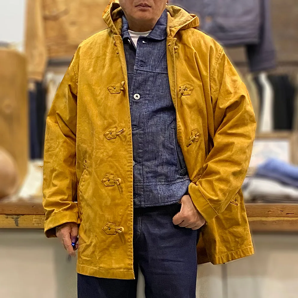 BZEN M.3230RR DUF-CS REGULAR FIT VEGGIE DYED CANVAS DUFFLE COAT-12OZ-E0 SIENNA