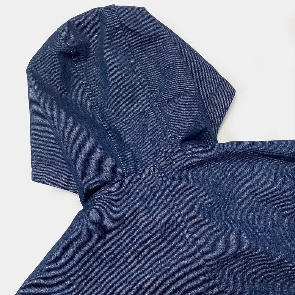 BZEN M.3230RR DUF-I REGULAR FIT BROWN BASE INDIGO DENIM DUFFLE COAT-11.5OZ-E0 INDIGO