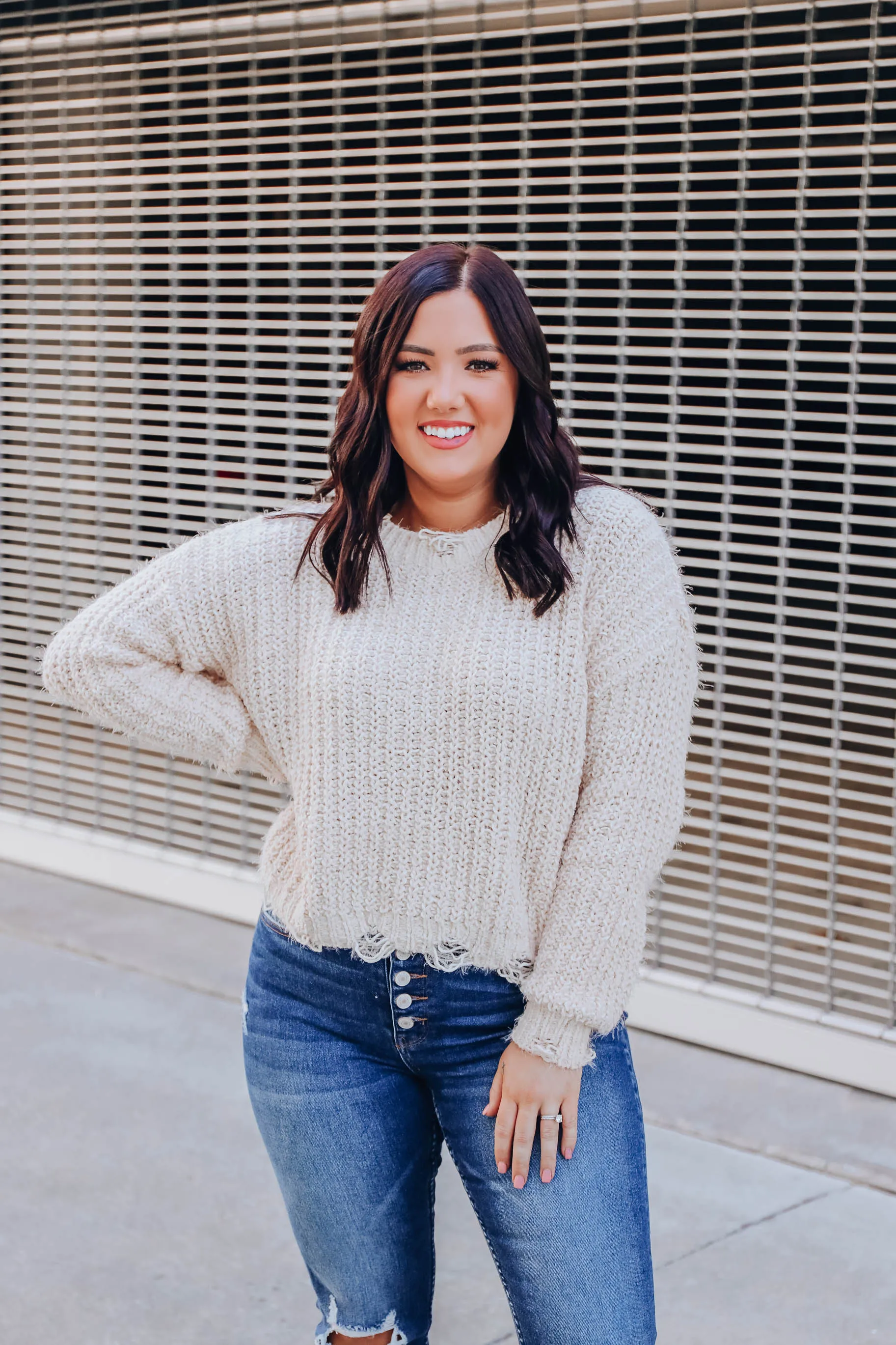 Delicately Distressed Knit Sweater