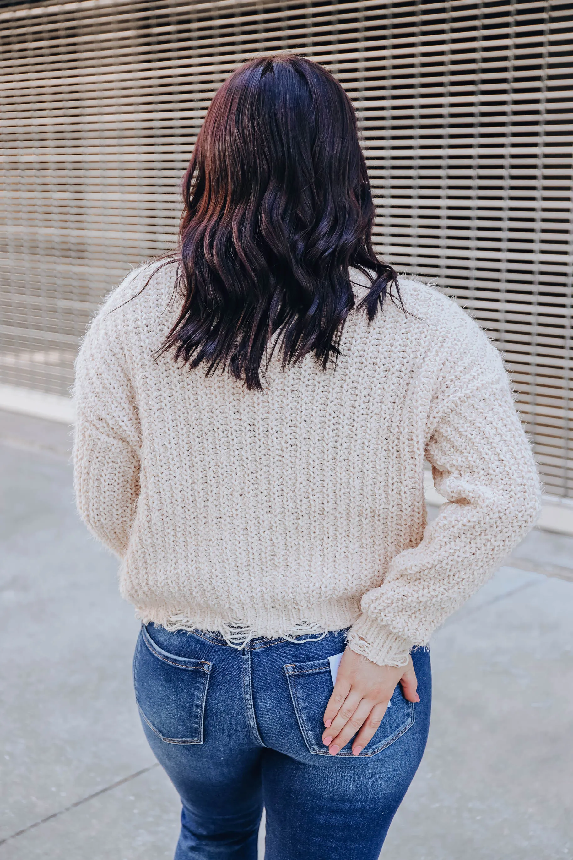 Delicately Distressed Knit Sweater