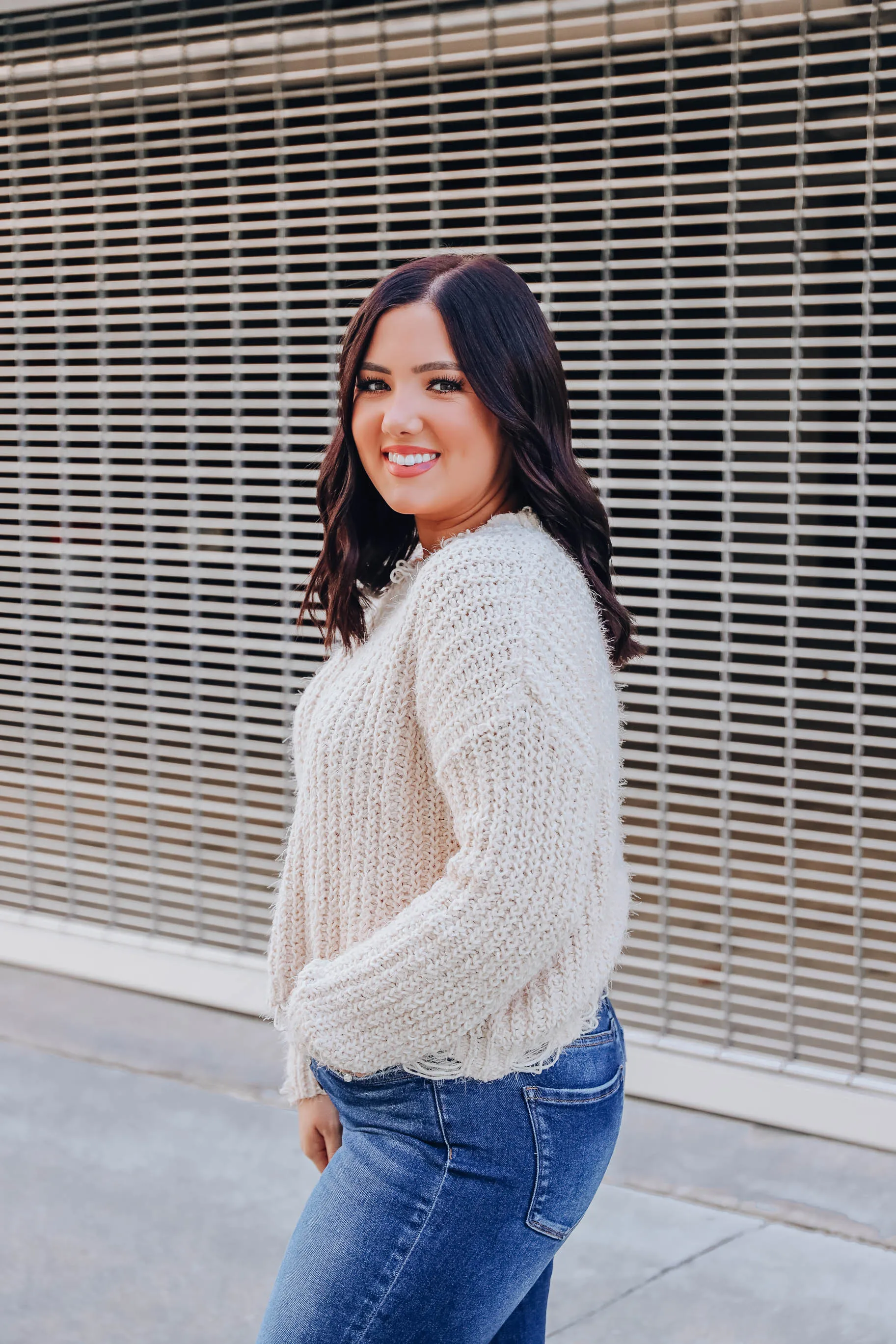 Delicately Distressed Knit Sweater