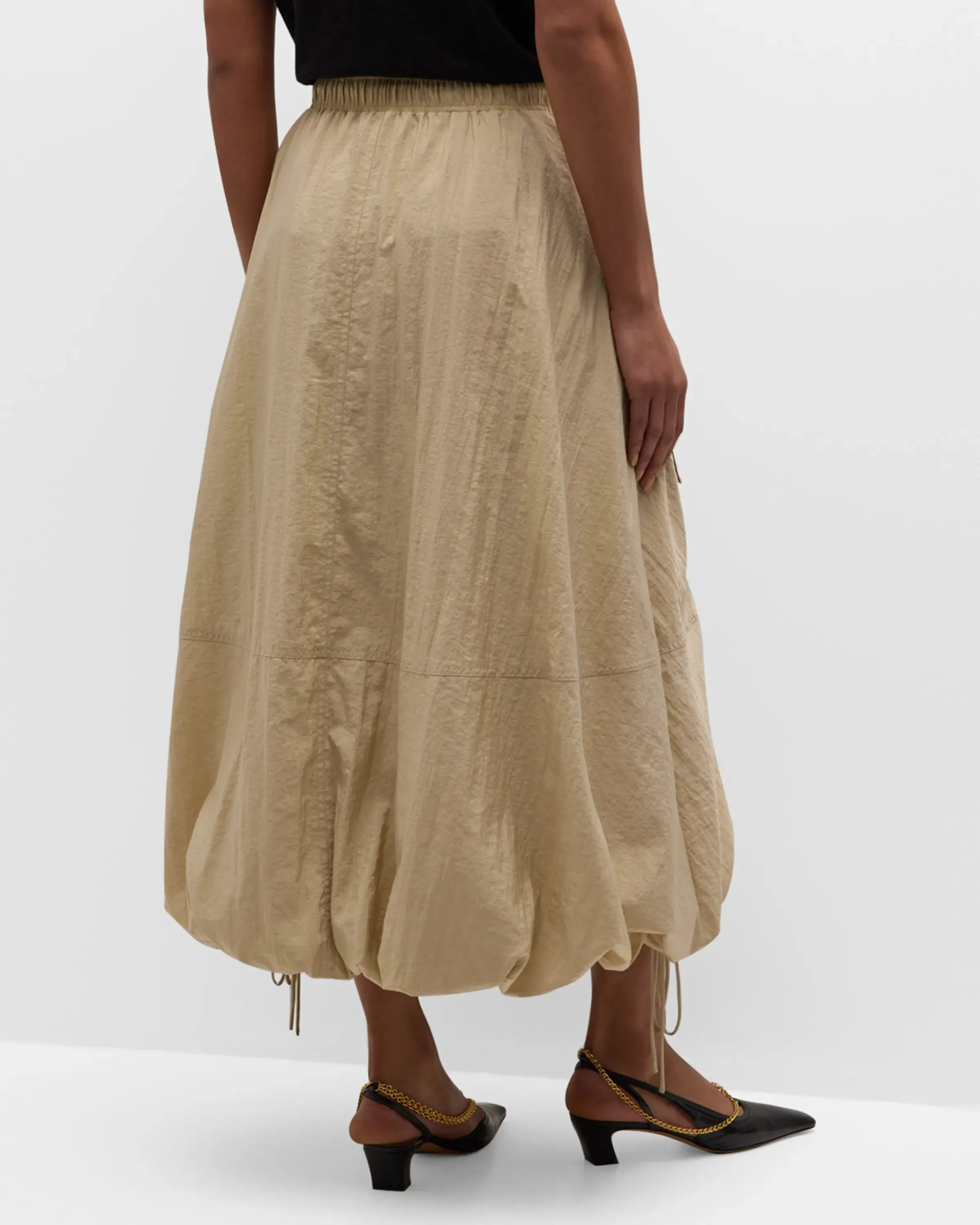 Finley Bubble Cargo Midi Skirt | Khaki