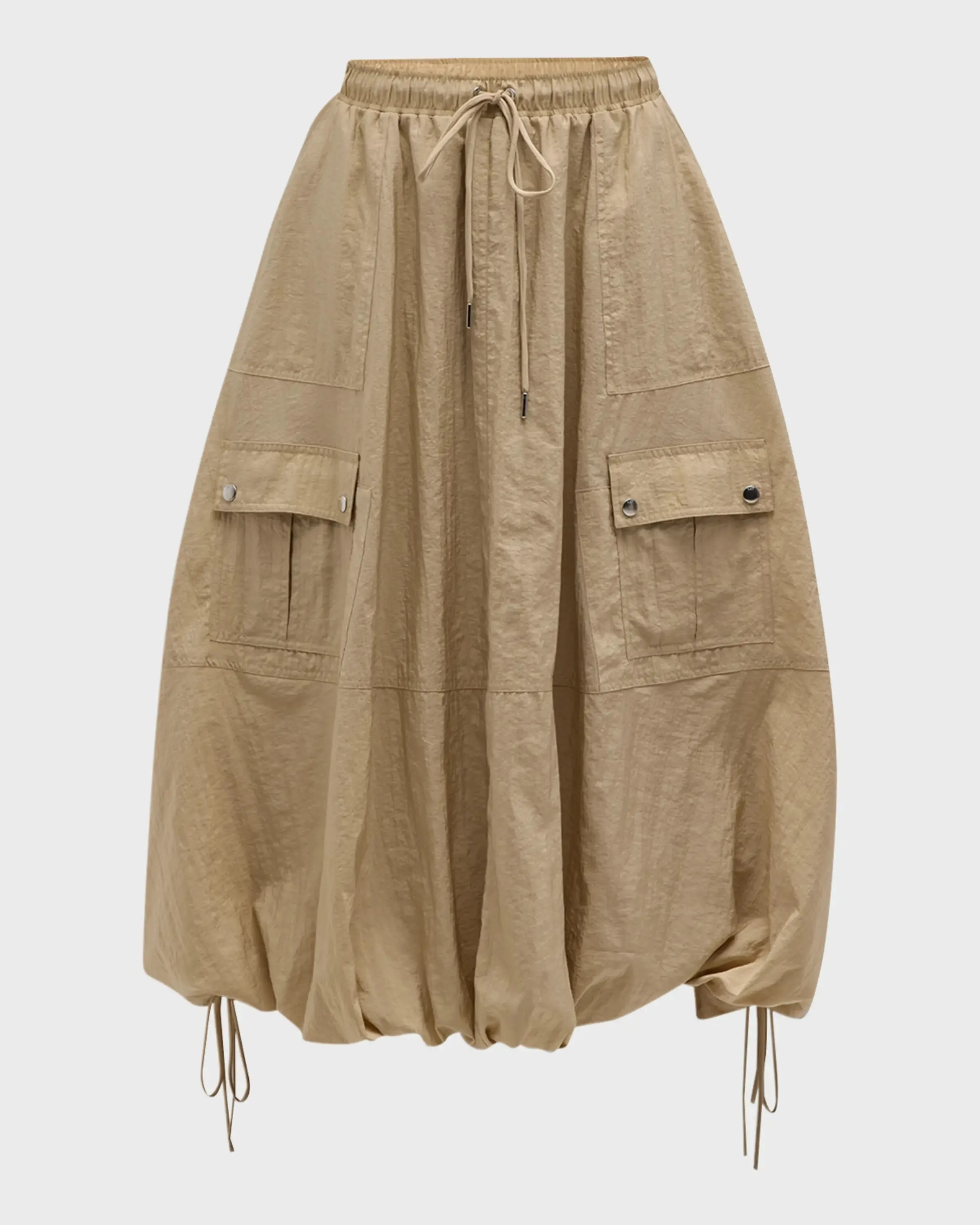 Finley Bubble Cargo Midi Skirt | Khaki