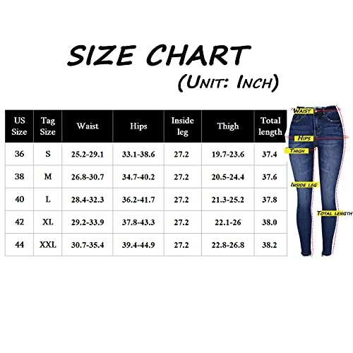 HEYSCRINT Womens Classic High-Stretchy Denim Butt-Lifting Skinny Shaping Jeans (H8803-Indigo-36)