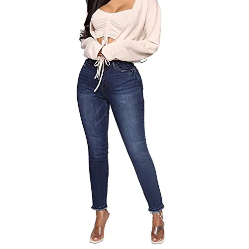 HEYSCRINT Womens Classic High-Stretchy Denim Butt-Lifting Skinny Shaping Jeans (H8803-Indigo-36)