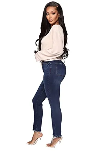 HEYSCRINT Womens Classic High-Stretchy Denim Butt-Lifting Skinny Shaping Jeans (H8803-Indigo-36)