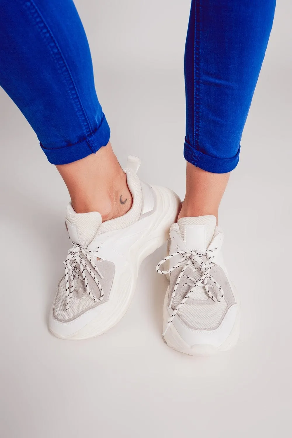 High Waisted Skinny Jeans In Electric Blue