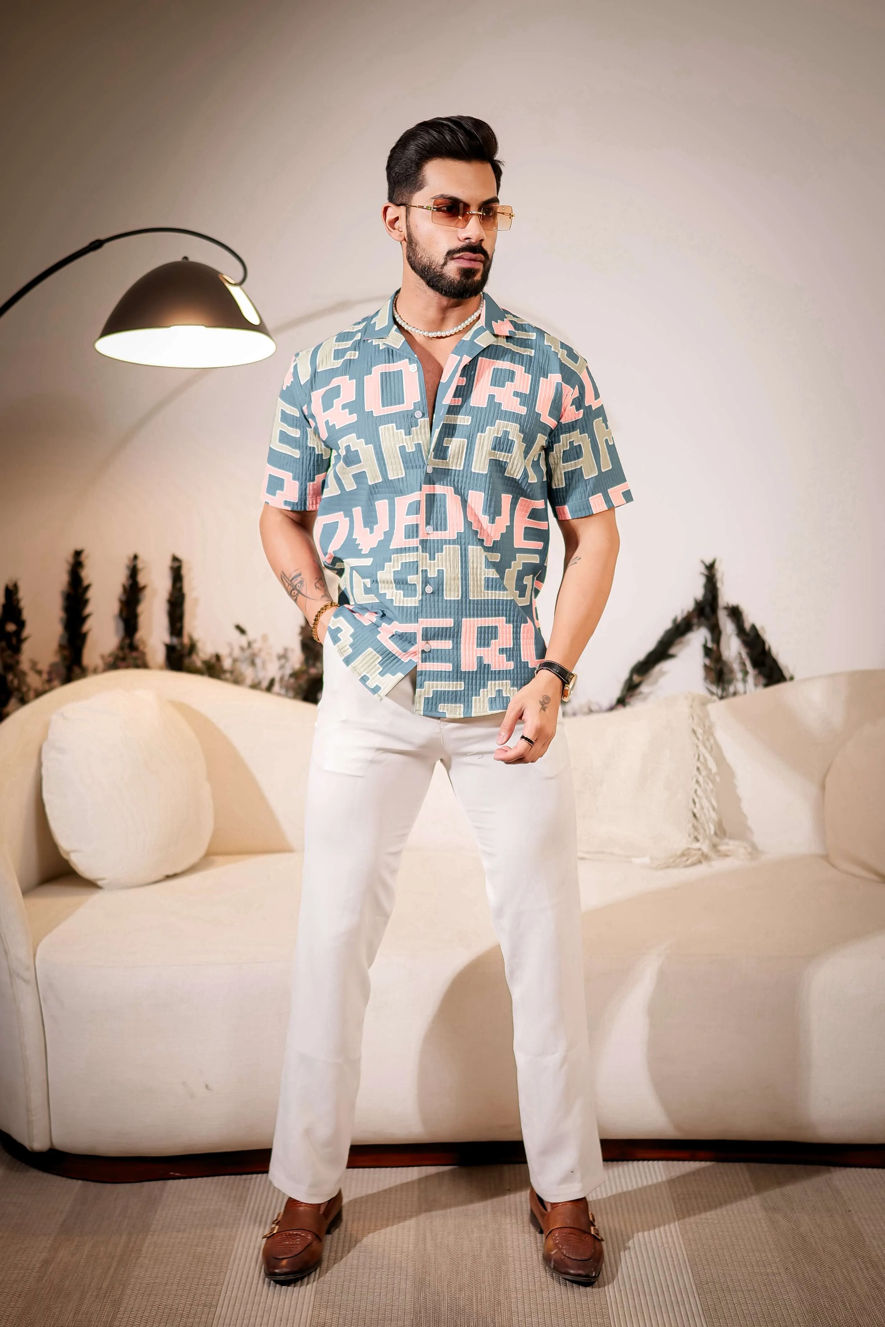Hippie Blue Half Sleeve Imported Premium Shirt for Men's