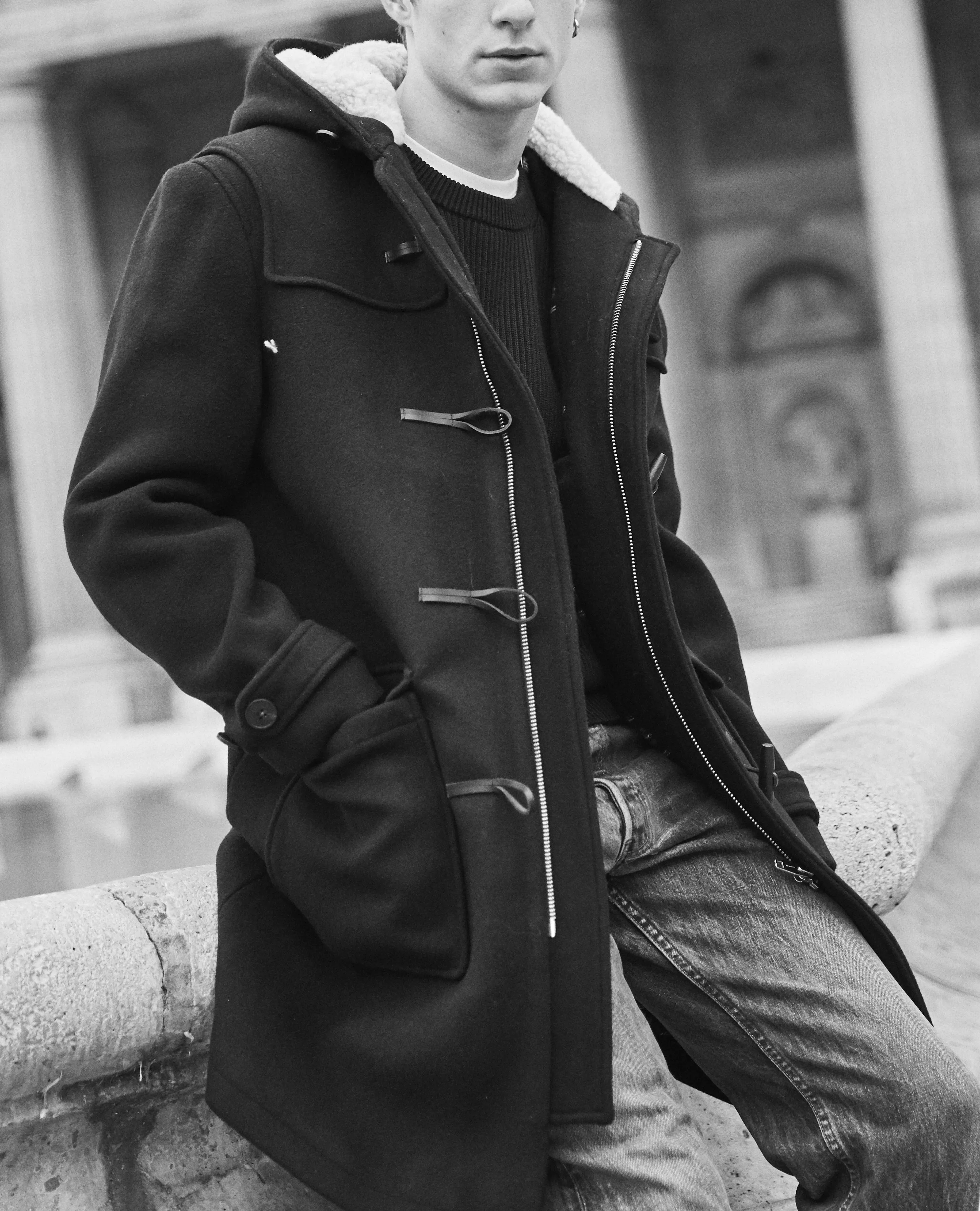 Manteau duffle coat laine noir