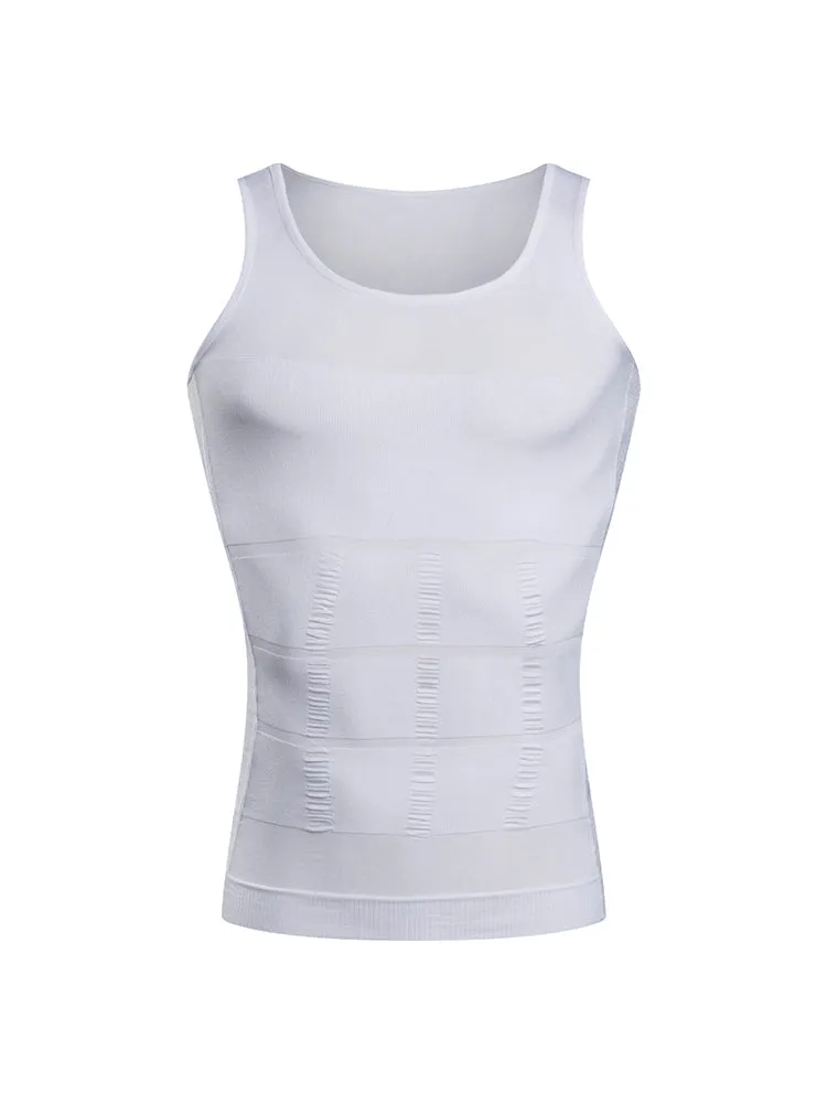 Mens Waist Body Shaper Vest T-Shirt Tank Tops