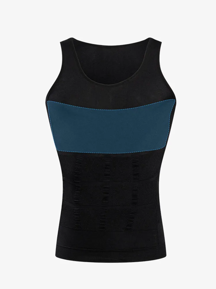 Mens Waist Body Shaper Vest T-Shirt Tank Tops
