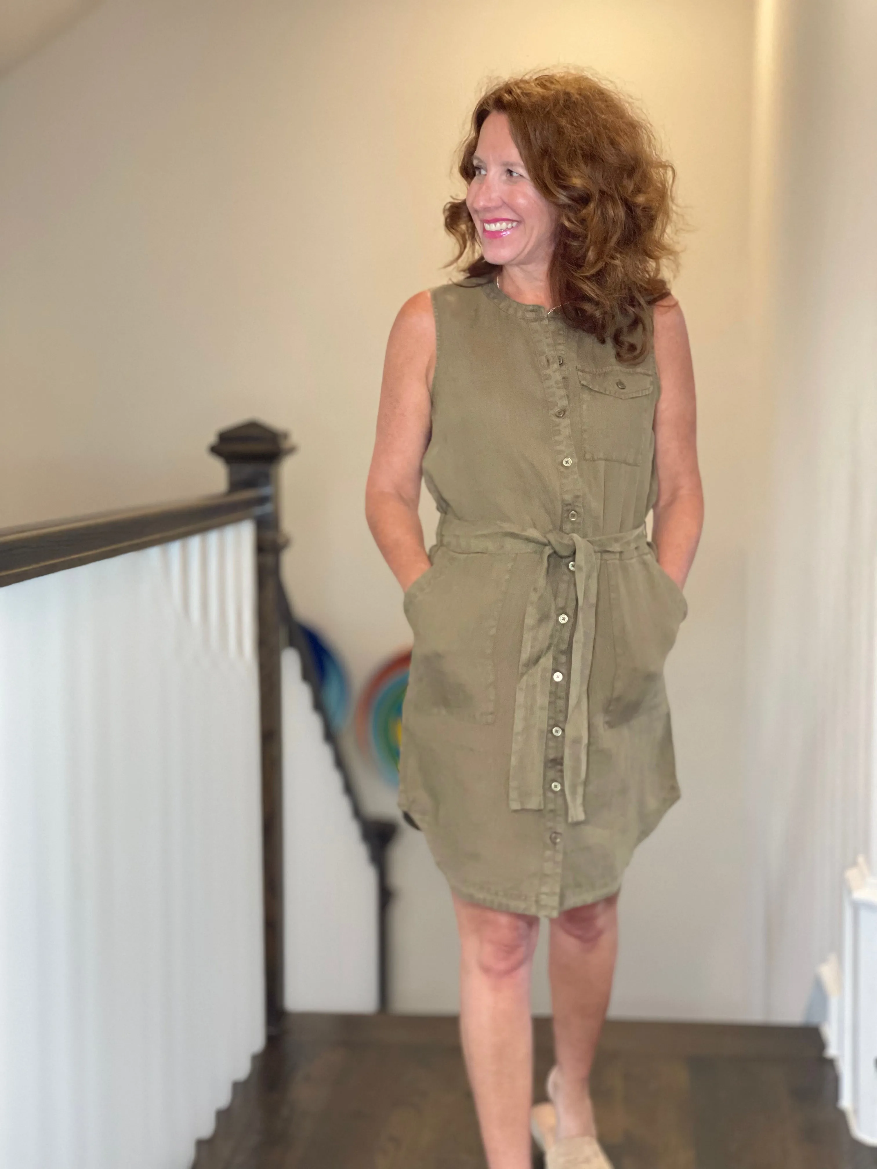 Michael Stars Sleeveless Utility Dress in Dolma
