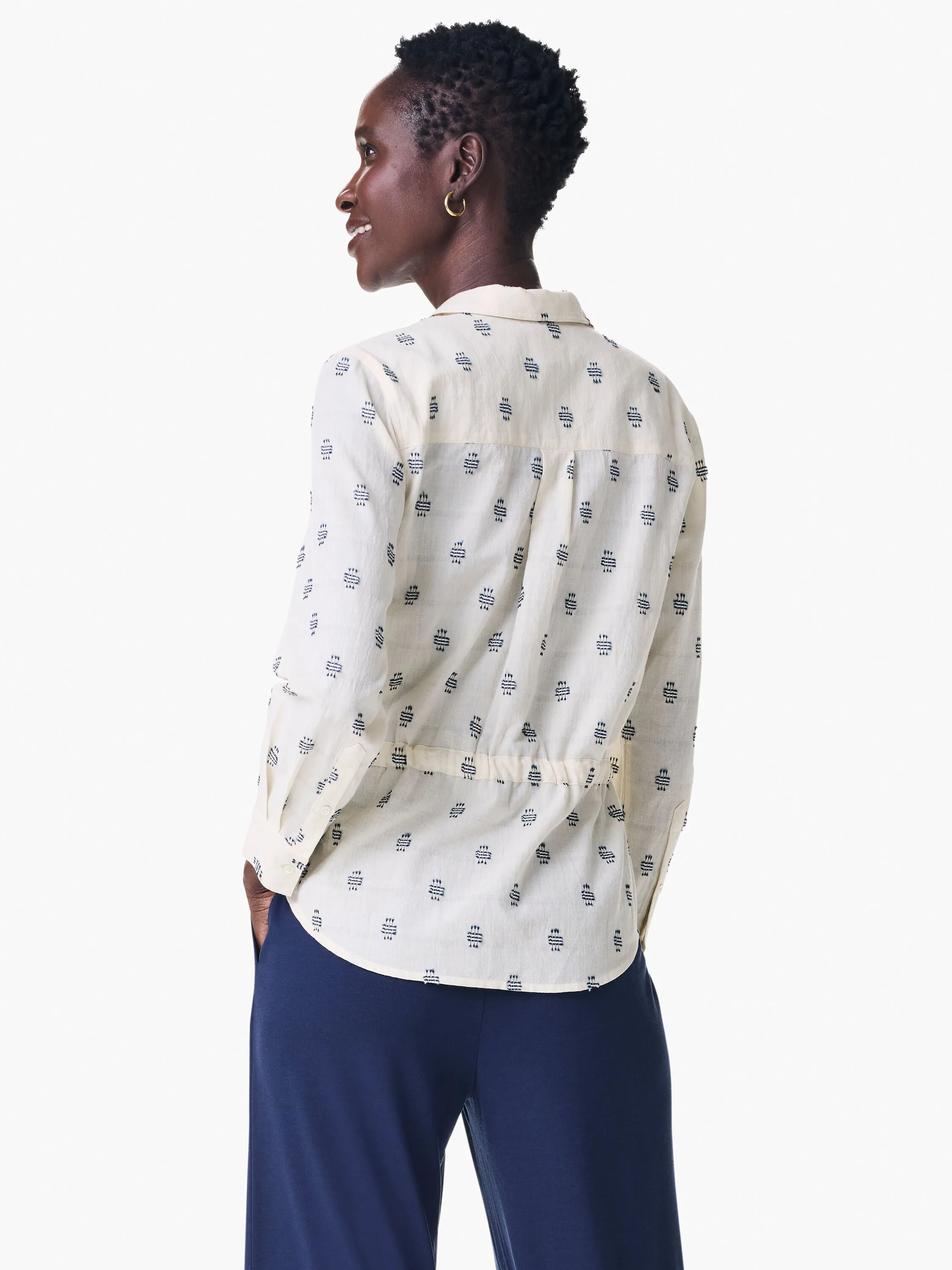 NIC ZOE Cream/Multi Constellation Cinch Waist Utility Shirt S241609