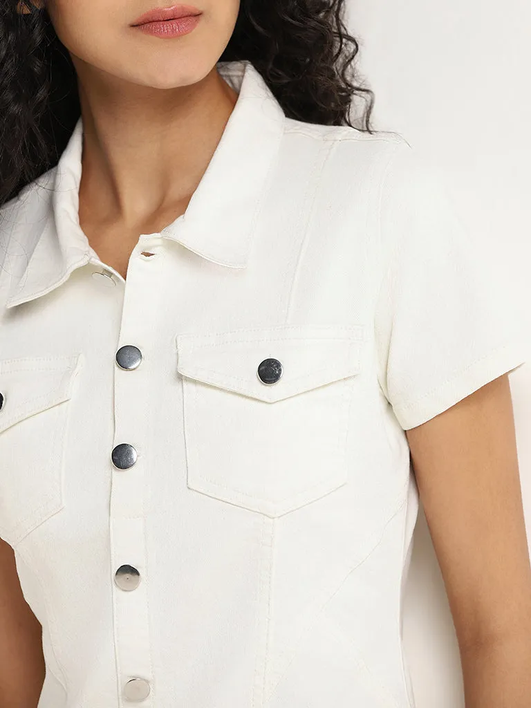 Nuon White Denim Shirt Dress