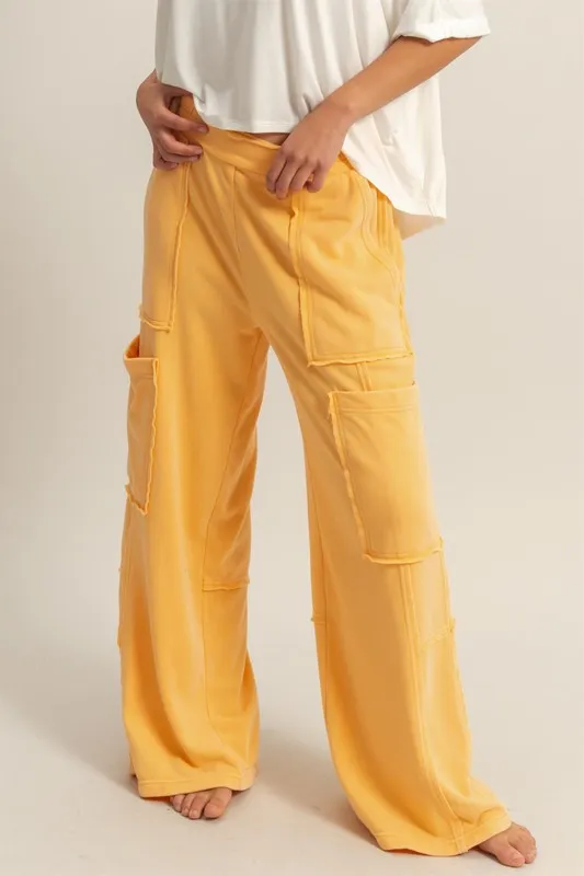 Oversized Utility Sweatpants - ORANGE