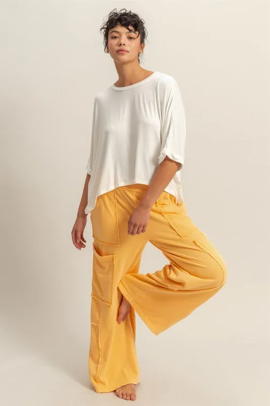 Oversized Utility Sweatpants - ORANGE