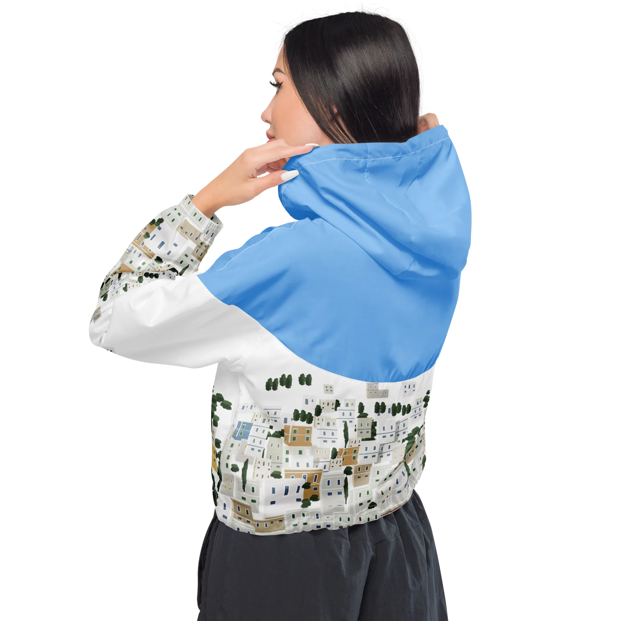 Panagies Womens cropped windbreaker
