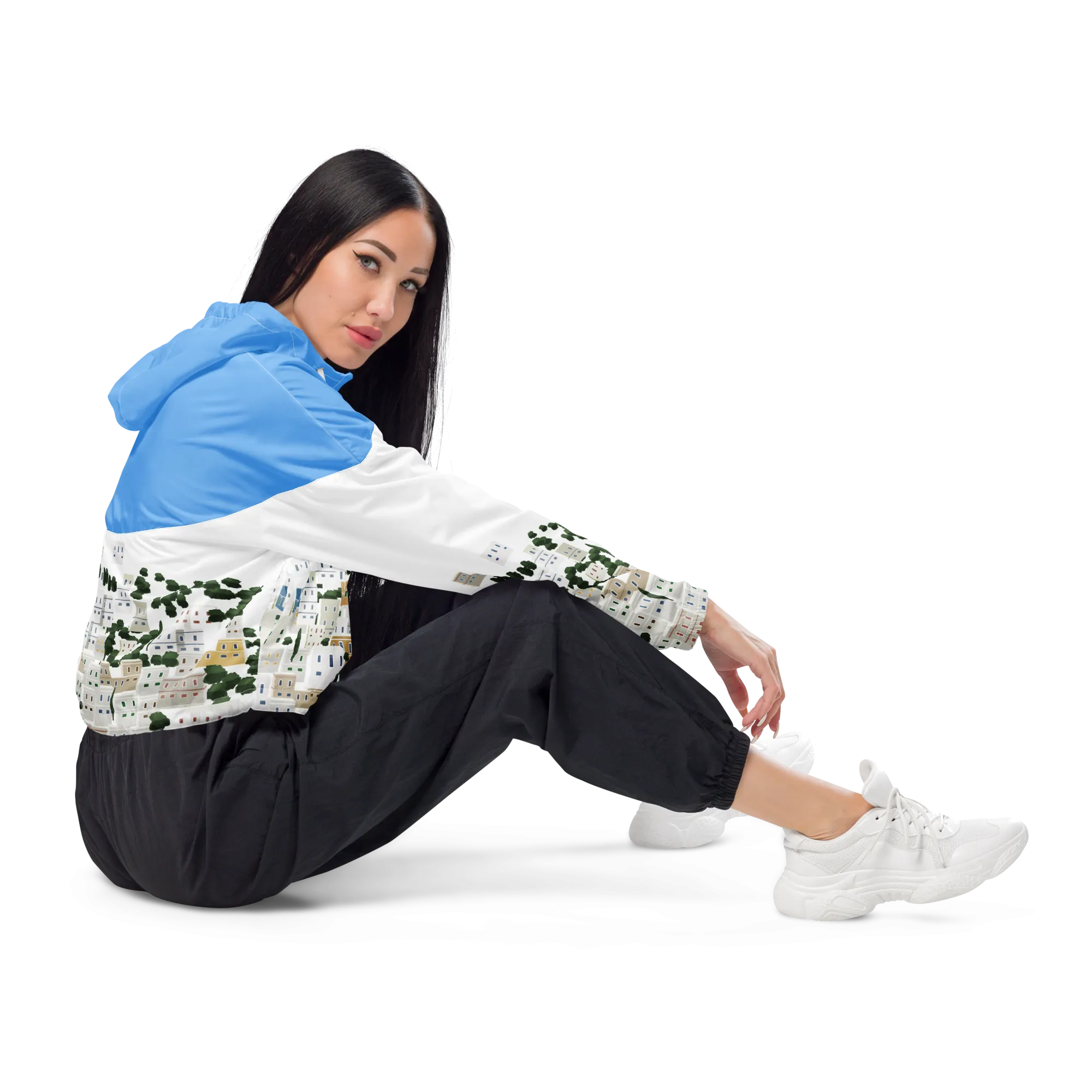 Panagies Womens cropped windbreaker