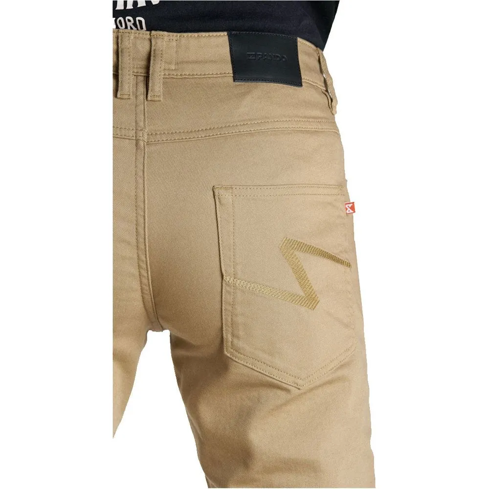 Pando Moto Robby Slim Fit Denim Jeans Beige