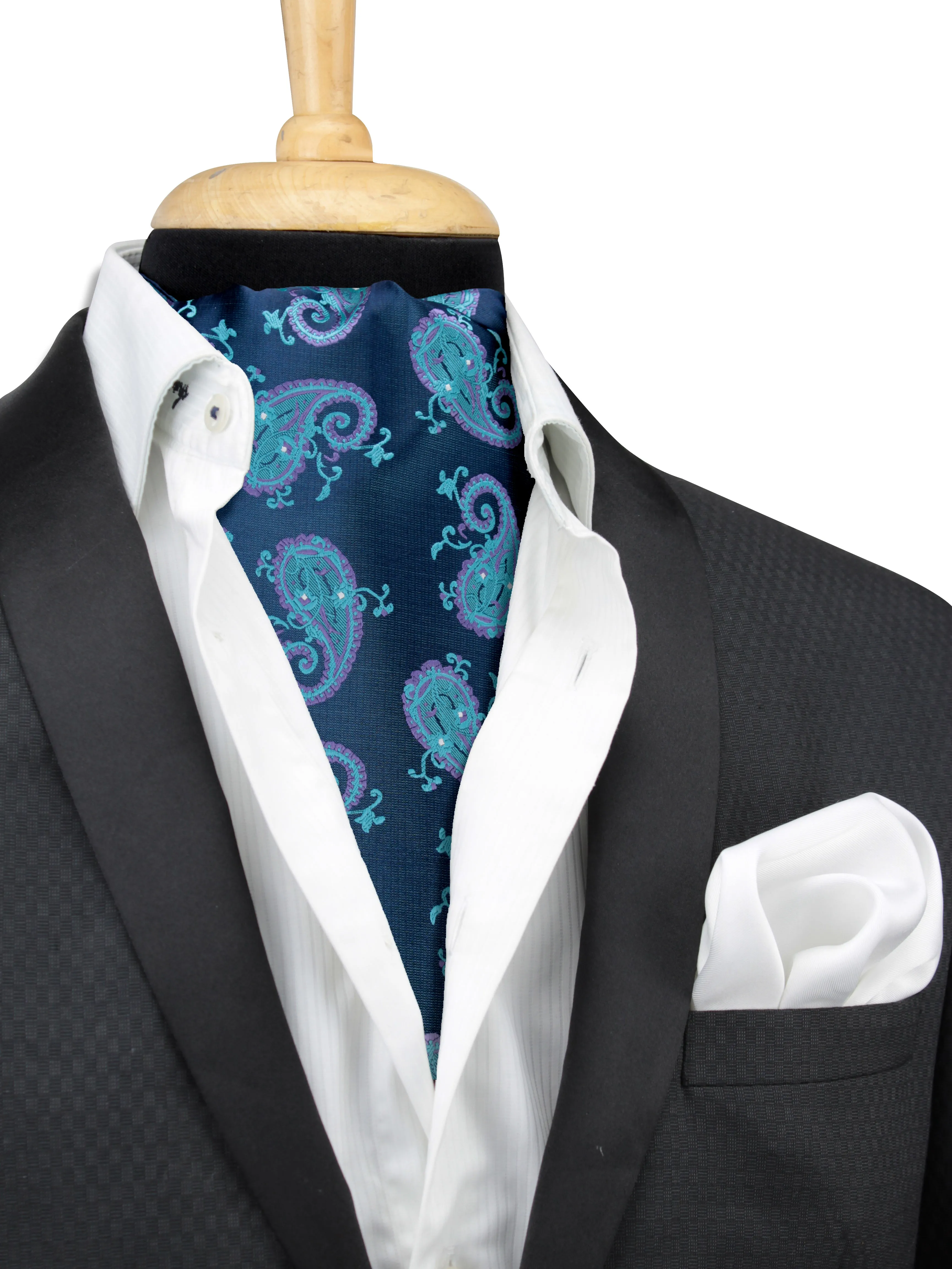 Peluche Paisley Dazzle Blue Cravat
