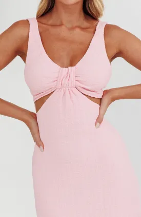 Ribbed baby pink maxi