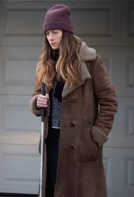 Shearling Coat from In The Dark worn by Murphy Mason | Murphy Mason Leather Coat