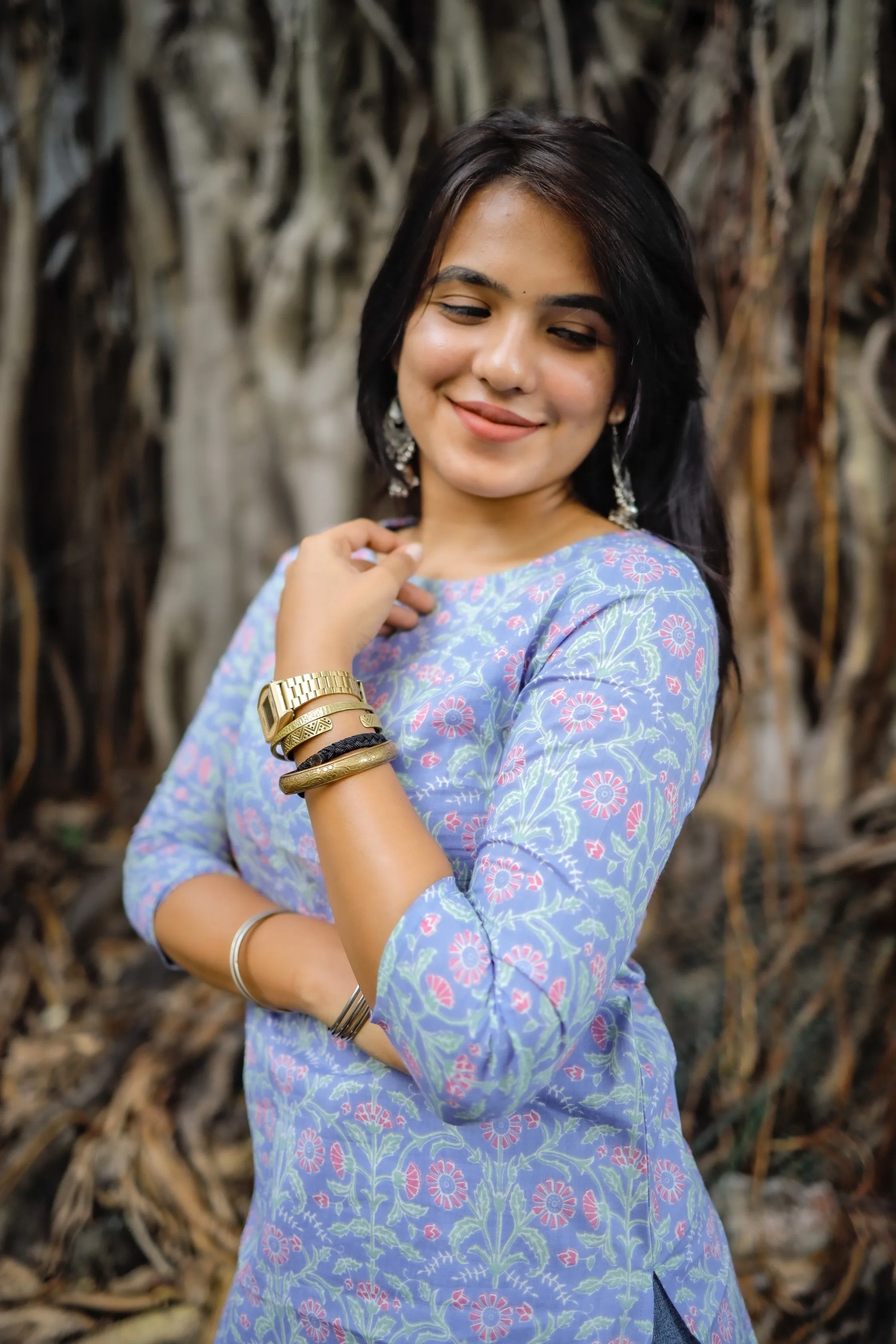 Short Kurti - 19 - Organic cotton short kurti in denim blue