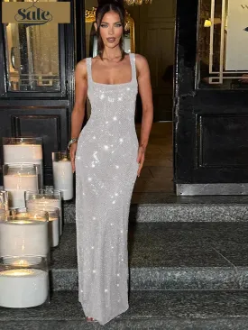 Silver Siren Sleeveless Maxi Gown✨👗
