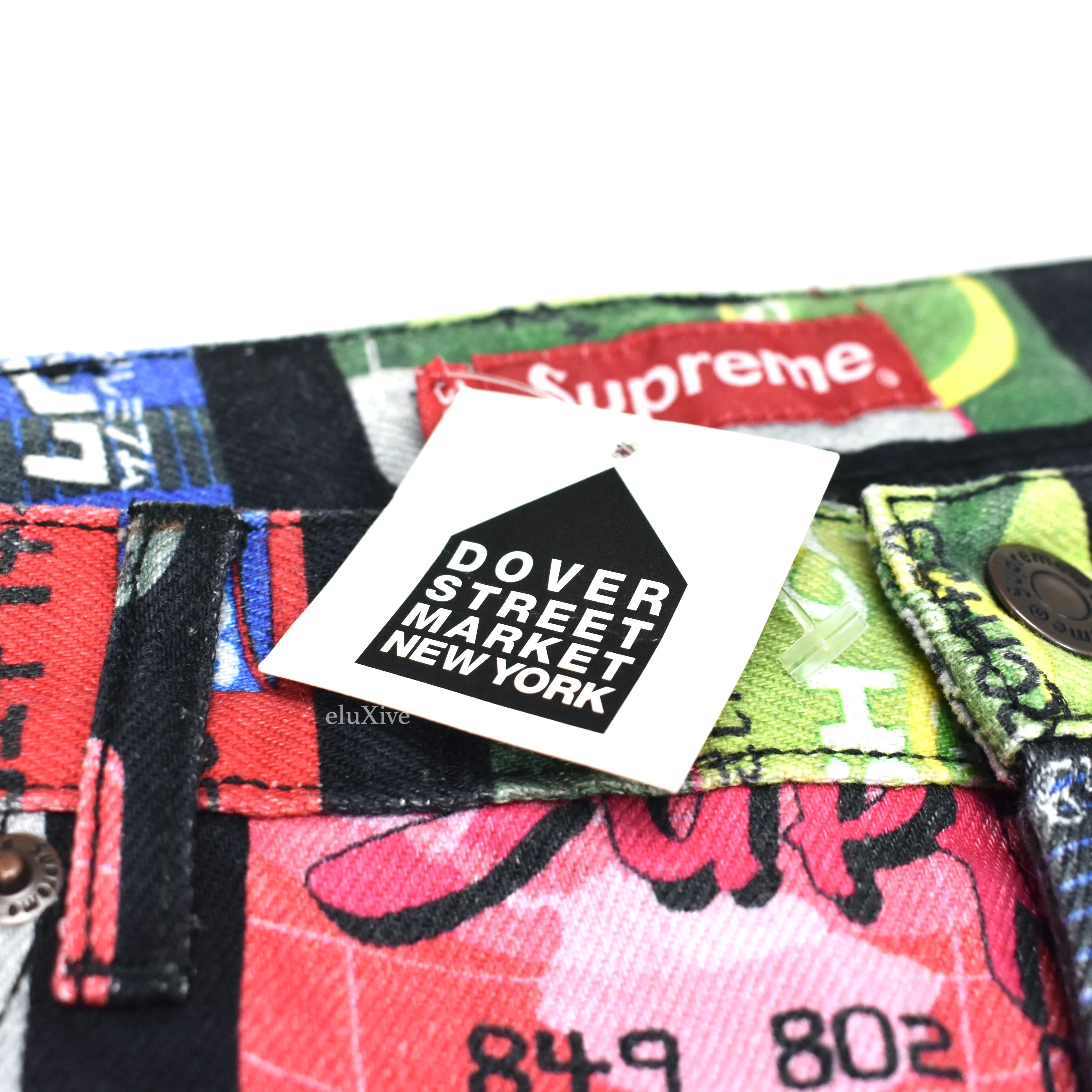 Supreme - Credit Cards Print Denim Jeans