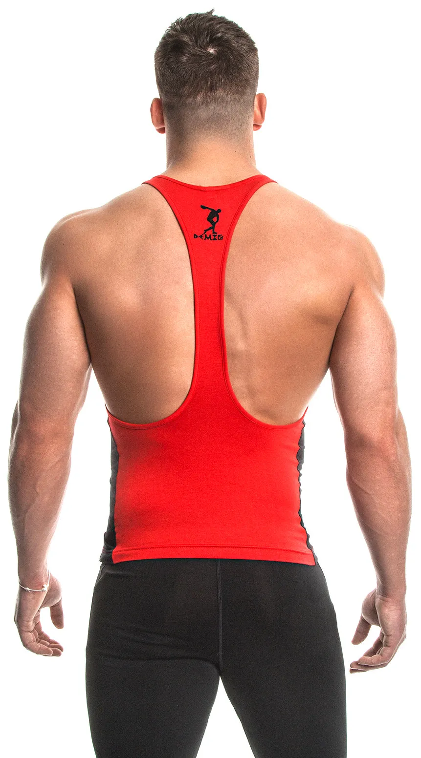 Tank Top (Red/Black) - Bamboo/Elastin Fiber
