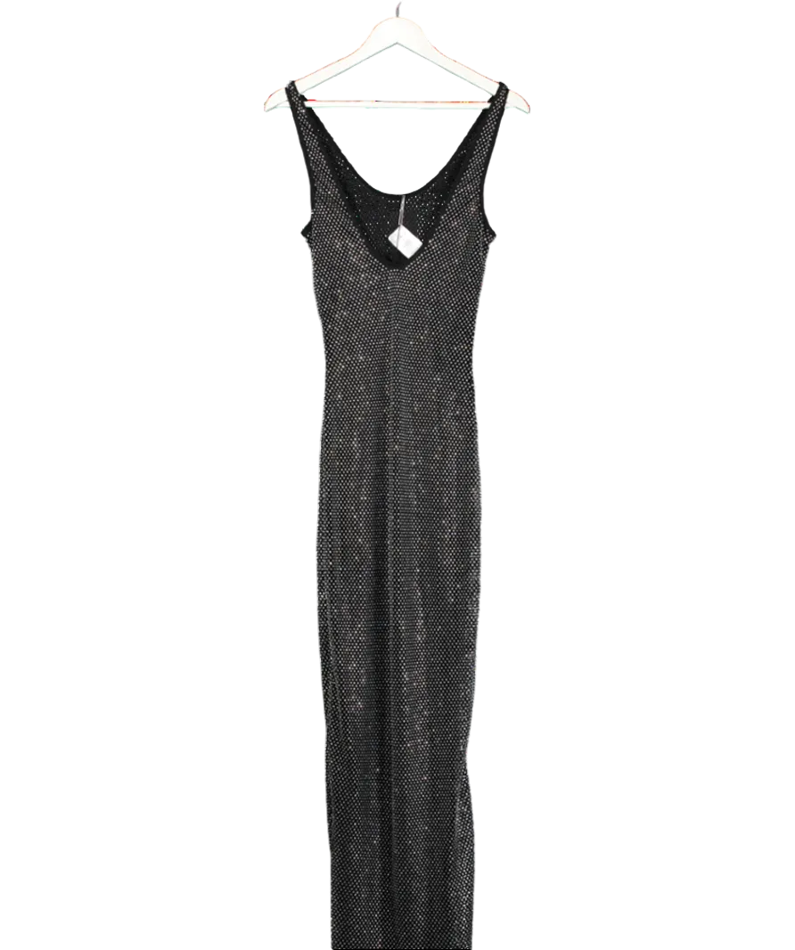 White Fox Black See The Light Maxi Dress UK S