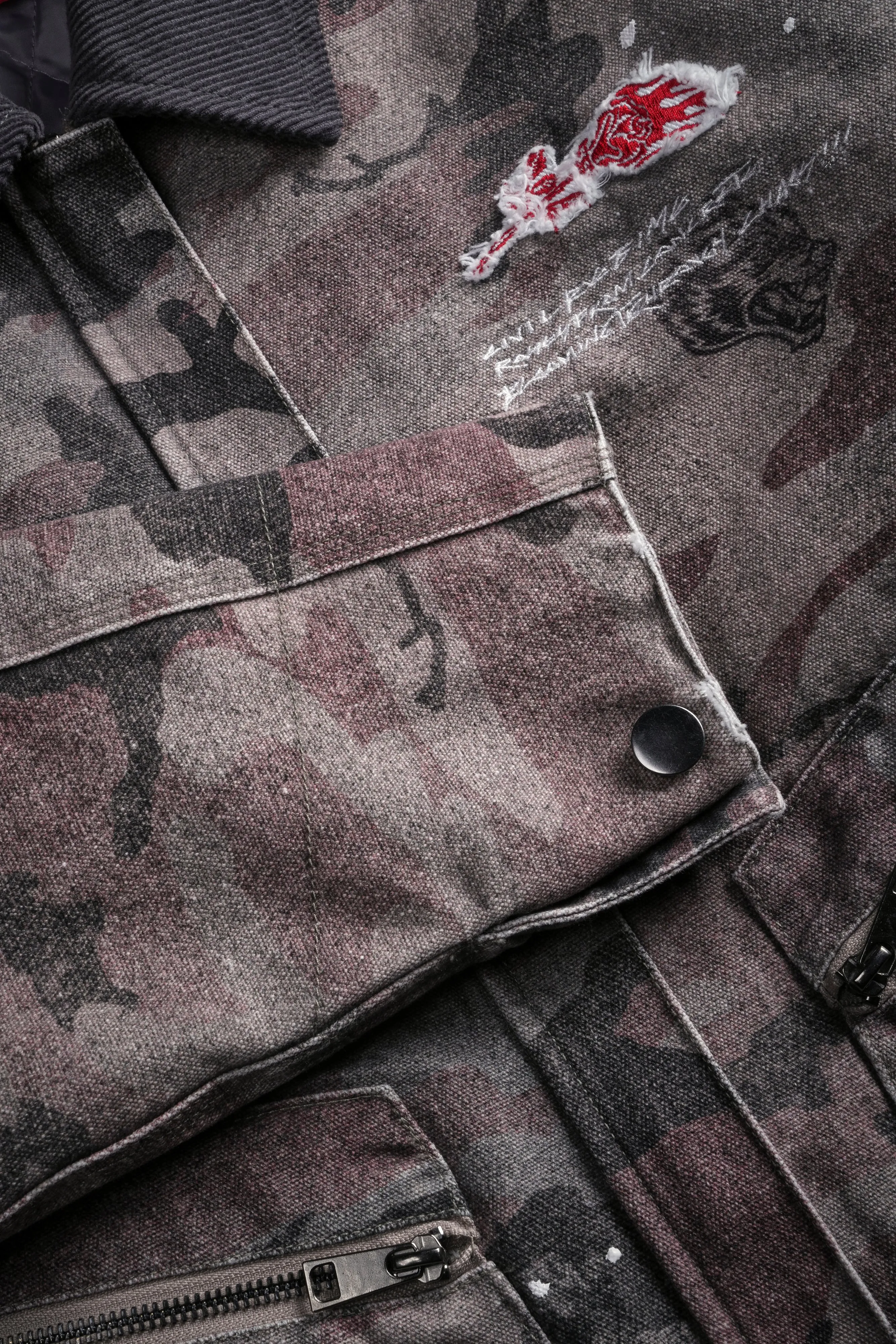 Wolves Among Roses Wayland Cropped Jacket in Blooming Woodland Camo