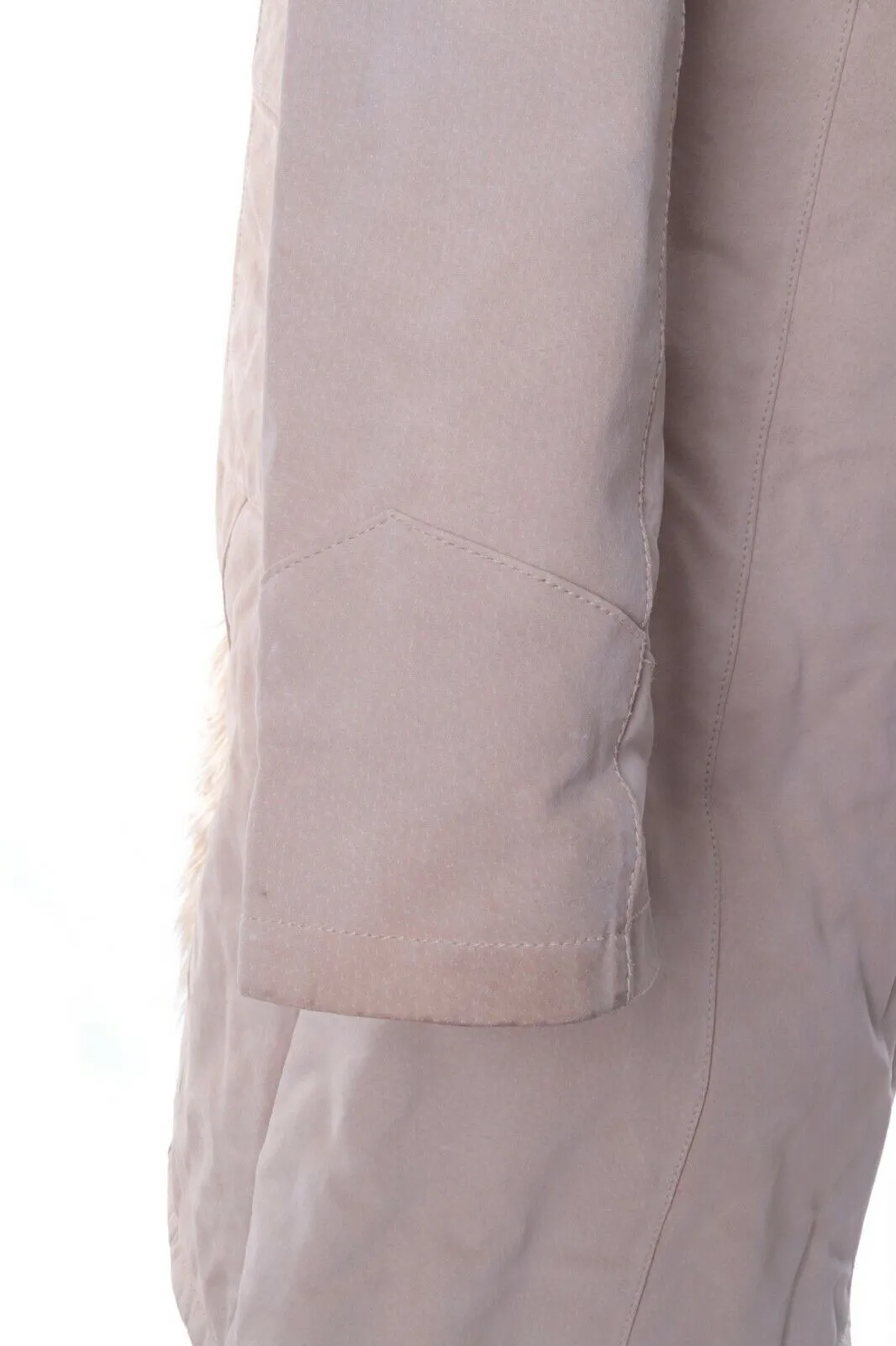 Women's BEN SHERMAN Ivory Real Leather Duffle Coat Overcoat Size uk 16 us 12